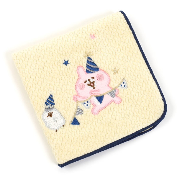 【カナヘイの小動物×Kitamura】タオルハンカチ(ベージュ／ダークブルー)