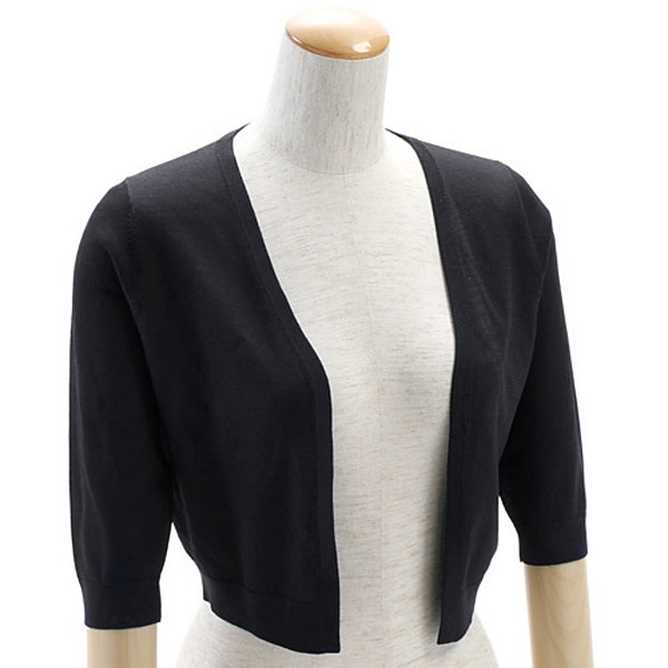 五分丈ニットボレロ(ブラック-M(38))
