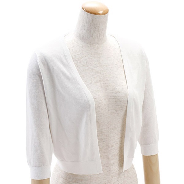 五分丈ニットボレロ(ホワイト-M(38))