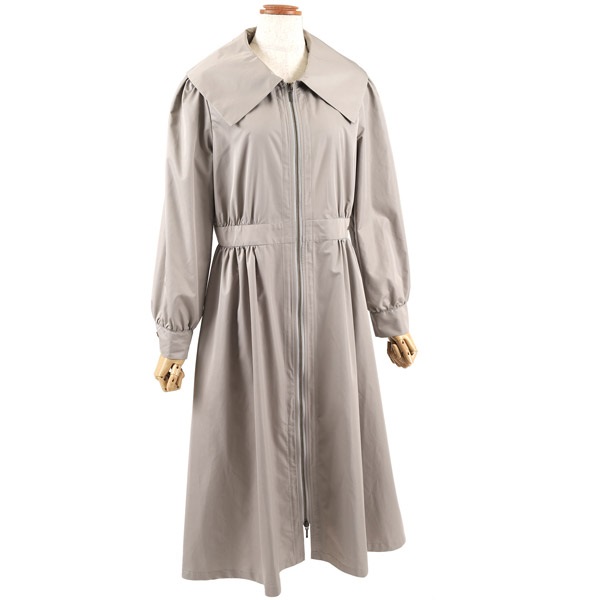 ビッグカラーロングコート(ベージュ-S(36))