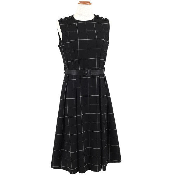 ウィンドペンチェックジャンパースカート(ブラック-S(36))