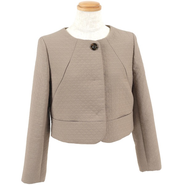 オリジナルキルティングジャガードジャケット(サンドベージュ-S(36))