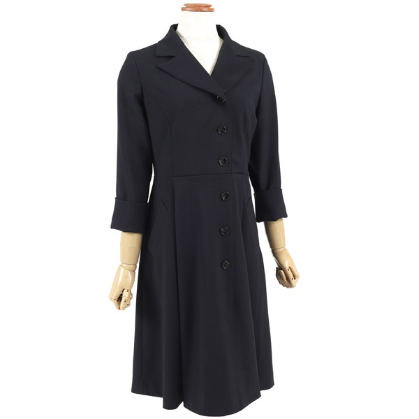 トレンチ風ワンピース(ダークブルー-S(36))