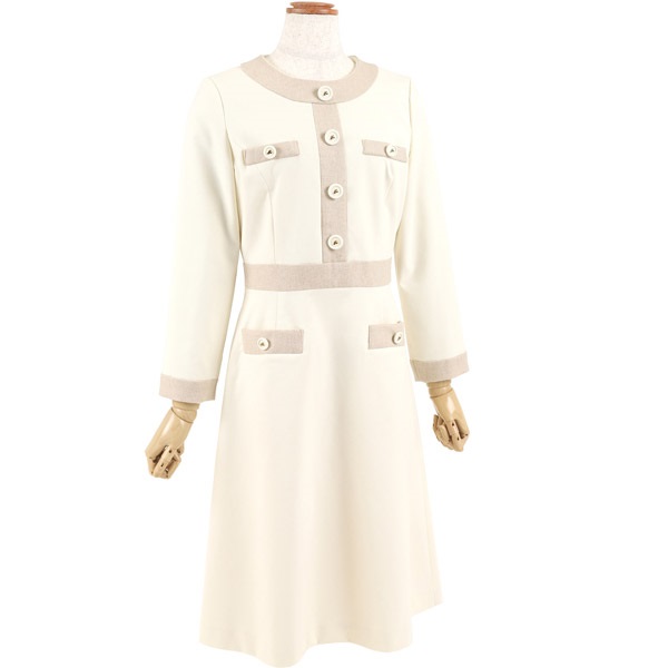 ドビーカルゼワンピース(アイボリー-S(36))