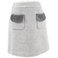 ダブルフェイス台形スカート(ライトグレー-S(36))