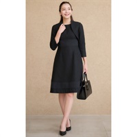 バスケットドビーボレロ付きワンピース(ブラック-S(36))