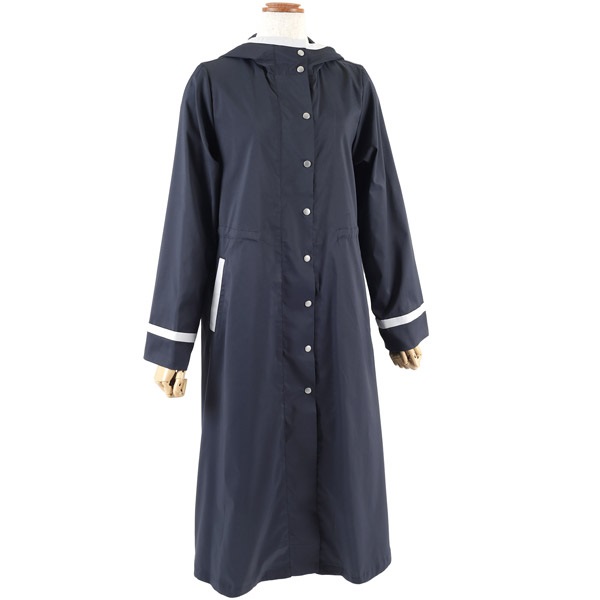 フード付き撥水コート(ダークブルー-M(38))