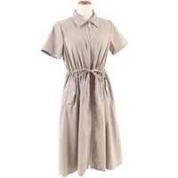 撥水ピケストレッチジップアップワンピース(ベージュ-S(36))