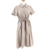 撥水ピケストレッチジップアップワンピース(ベージュ-S(36))