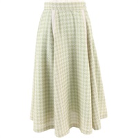 レーシースモールチェック切り替え配色スカート(ライトグリーン-S(36))