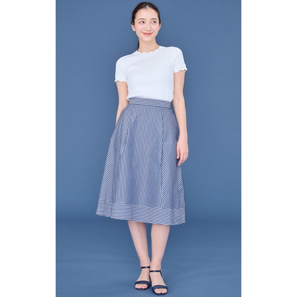ドビーストライプタックスカート(ダークブルー-S(36))