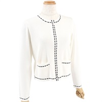 配色ニットカーディガン(ホワイト-M(38))