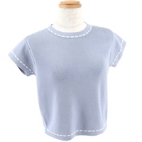 配色ニットプルオーバー(アイスブルー-M(38))