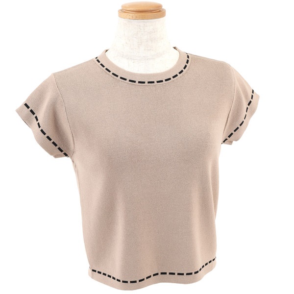 配色ニットプルオーバー(ベージュ-M(38))