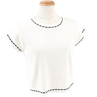 配色ニットプルオーバー(ホワイト-M(38))