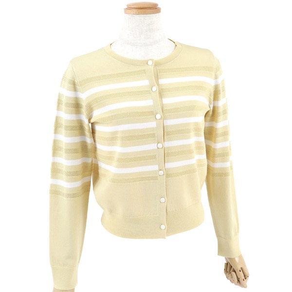 ボーダーニットカーディガン(イエロー-M(38))