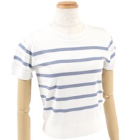 ボーダー半袖プルオーバー(ホワイト-M(38))