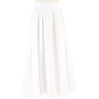 エンブロイダリーレース切り替えギャザースカート(ホワイト-S(36))