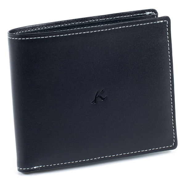 二折財布(ダークブルー／アイスブルーステッチ)