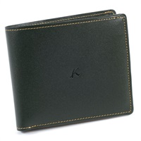 二折財布(ダークグリーン／ベージュステッチ)