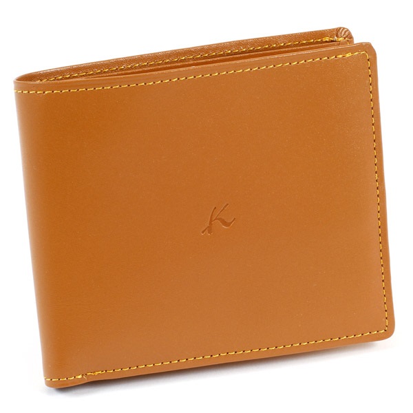 二折財布(キャメル／イエローステッチ)