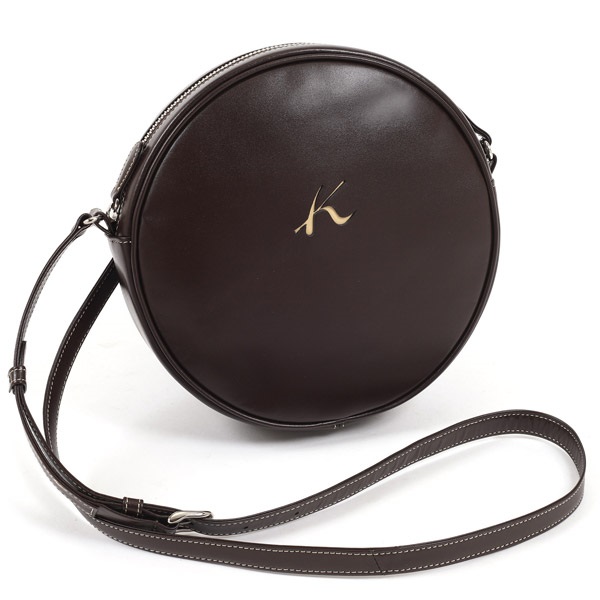 ショルダーバッグ(チョコ／ベージュステッチ)