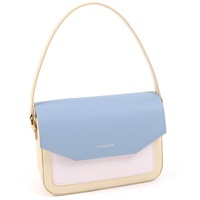 ハンドバッグ(ベージュ／ブルーグレー)