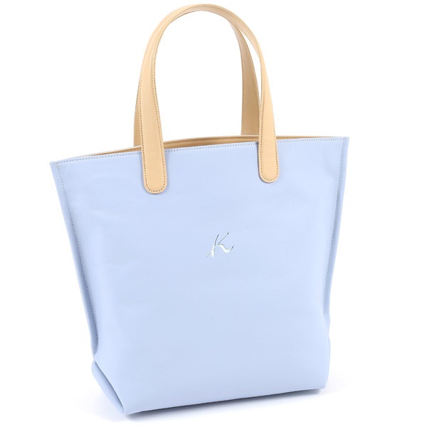 セミショルダーバッグ(ブルーグレー／ベージュ)