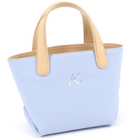 ハンドバッグ(ブルーグレー／ベージュ)