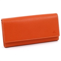 長財布(レンガ／アイボリーステッチ)