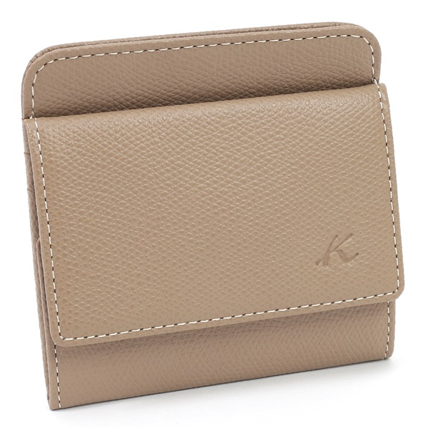 小銭入れ(サンドベージュ／アイボリーステッチ.)