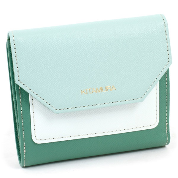 二折財布(グリーン／ライトグリーン)