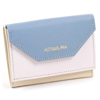 三折財布(ベージュ／ブルーグレー)