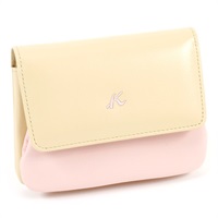 二折財布(ベージュ／ピンク)