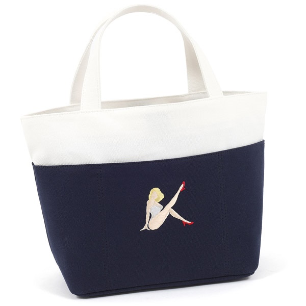 トートバッグ(ダークブルー／ホワイト)