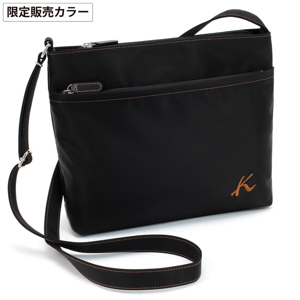 ショルダーバッグ(ブラック／キャメルステッチ【入荷予定日：6月24日】)