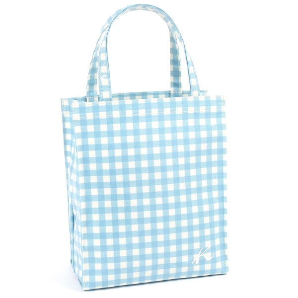 ショッピングバッグ(アイスブルー（チェック）)