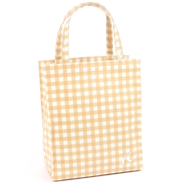 ショッピングバッグ(ベージュ（チェック）)