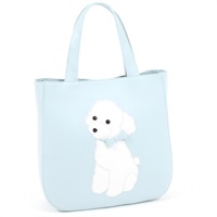 セミショルダーバッグ（トイプードル）(アイスブルー／ホワイト)