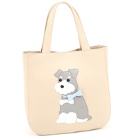 セミショルダーバッグ（ミニチュア・シュナウザー）(ライトベージュ／グレー)