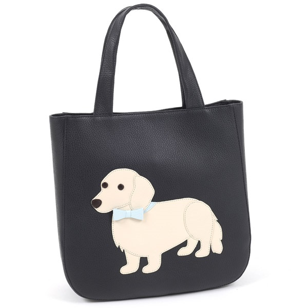 セミショルダーバッグ（ダックスフンド）(ダークブルー／ベージュ)