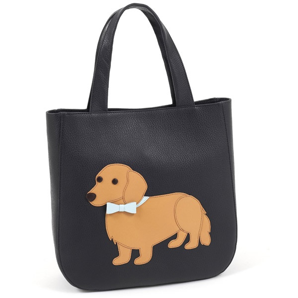 セミショルダーバッグ（ダックスフンド）(ダークブルー／キャメル)