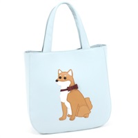 セミショルダーバッグ（柴犬）(アイスブルー／キャメル)