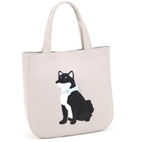 セミショルダーバッグ（柴犬）(ライトグレー／ブラック)