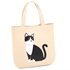 セミショルダーバッグ（ネコ）(ライトベージュ／ブラック)