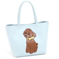 ハンドバッグ（トイプードル）(アイスブルー／ブラウン)