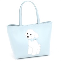 ハンドバッグ（トイプードル）(アイスブルー／ホワイト)