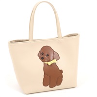 ハンドバッグ（トイプードル）(ライトベージュ／ブラウン)