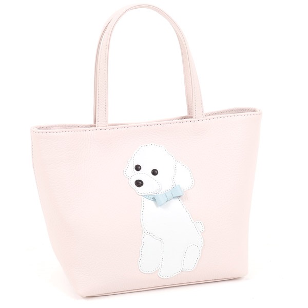ハンドバッグ（トイプードル）(ピンク／ホワイト)