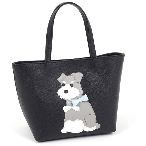 ハンドバッグ（ミニチュア・シュナウザー）(ダークブルー／グレー)